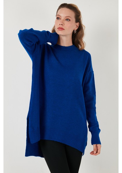 Rahat Kesim Yırtmaç Detaylı Bisiklet Yaka Kazak Bayan Kazak 4616142Y fiyatları