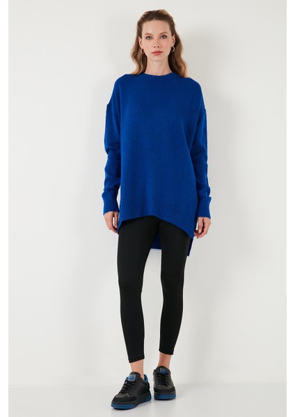 Rahat Kesim Yırtmaç Detaylı Bisiklet Yaka Kazak Bayan Kazak 4616142Y indirimleri