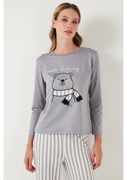 Regular Fit Desenli Bisiklet Yaka Pijama Takımı 65719102 fırsatları