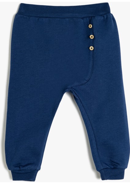 Basic Jogger Eşofman Altı Beli Lastikli Dokulu Pamuklu