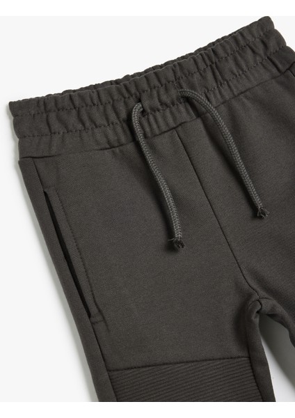 Jogger Eşofman Altı Beli Bağlamalı Pamuklu