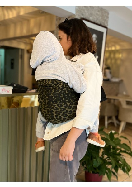 Child Carrier - 10 Ay - 4 Yaş (18 Kg) Haki Leopar Çocuk Taşıyıcı Sling