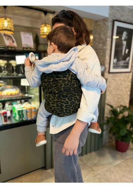 Child Carrier - 10 Ay - 4 Yaş (18 Kg) Haki Leopar Çocuk Taşıyıcı Sling