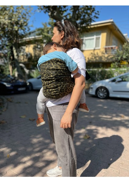 Child Carrier - 10 Ay - 4 Yaş (18 Kg) Haki Leopar Çocuk Taşıyıcı Sling