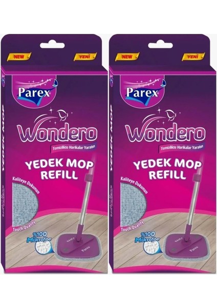 Yedek Paspas Mop Refill Seti, Pratik Temizlik, 2 Parça, Renk: Standart