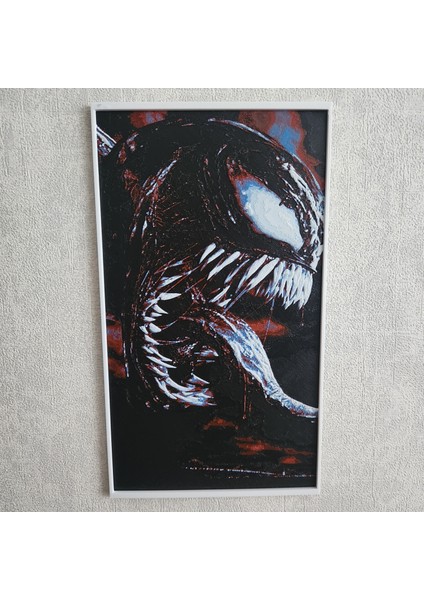 Venom’un Güçlü Ifadesi Kabartmalı 3D Renkli Tablo + Stand Hediye Dekor Dekorasyon Altındal Home