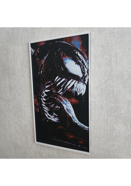 Venom’un Güçlü Ifadesi Kabartmalı 3D Renkli Tablo + Stand Hediye Dekor Dekorasyon Altındal Home