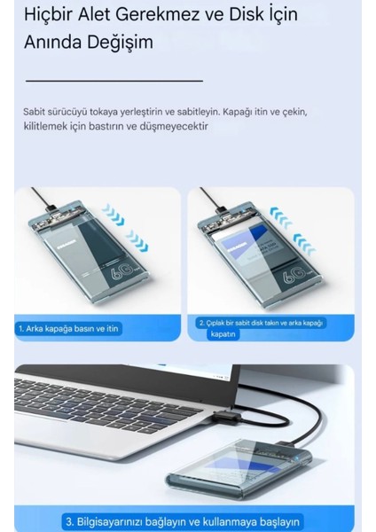 Usb 3.0 SSD Sata HDD Kutusu CE/FC/ROHS Lisanslı 6Gbps Hızlı Yeni Nesil