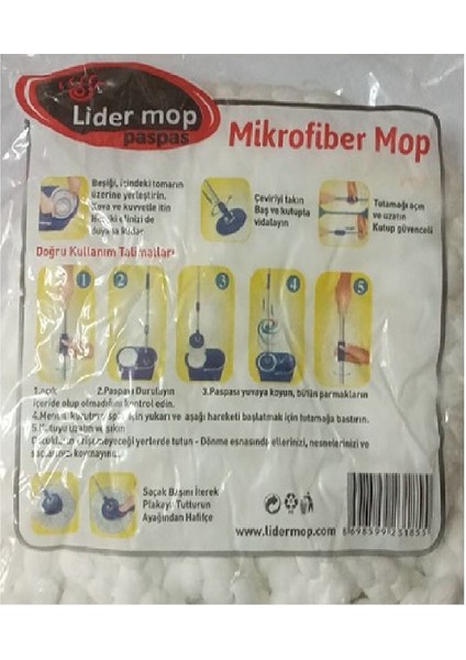 3'lü microfiber mop yedek seti, temizlik için pratik ve kullanışlı beyaz renk indirimleri