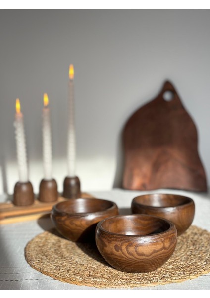 El Yapımı Natural Jumbo Bowl Kasesi 3 'lü Set / Doğal 3 Lü Çerezlik Seti fiyatları