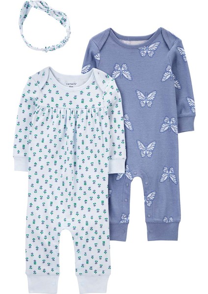 Kız Bebek Tulum Set 3'lü Paket