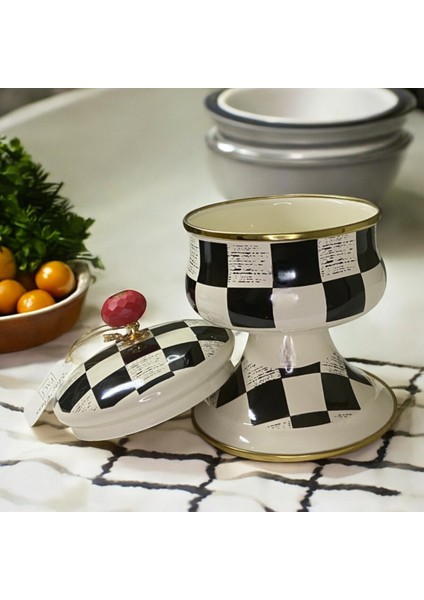 Dama Desenli Şekerlik/ Çerezlik (Elite Class Emaye)