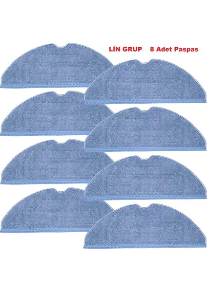 S7 Pro Ultra Mop Paspas Yedek Bezi 8'li set, temizlik için kullanışlı ve renkli mavi