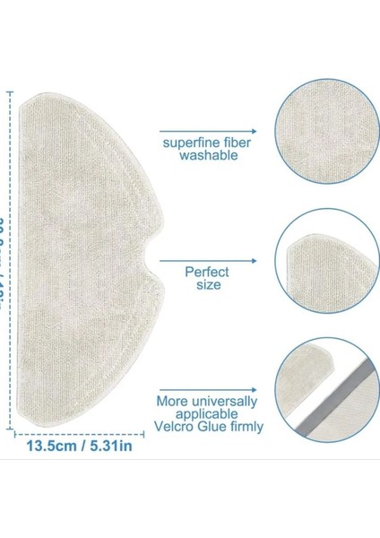 Uyumlu 4 adet kahverengi paspas bezi seti, Dreame D10s Pro, F9 Pro, D9 Max modelleri