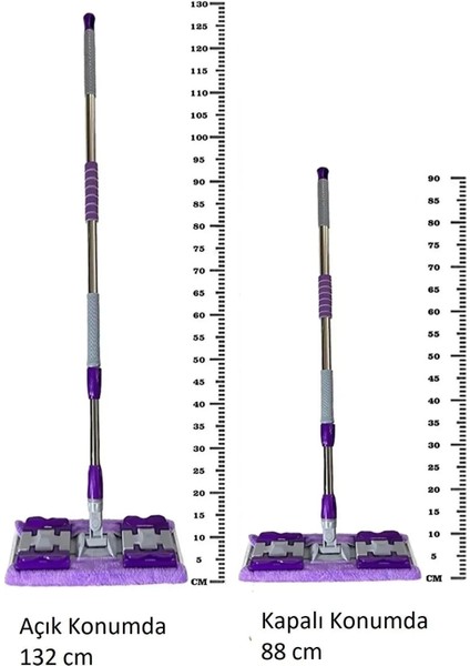 Mop Yer Mopu Fayans Cam Duvar Yüzey Temizlik Mikrofiber Mandallı Mop Xxl Islak Havlu Uyumlu
