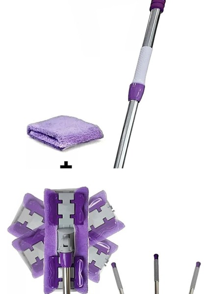 Mop Yer Mopu Fayans Cam Duvar Yüzey Temizlik Mikrofiber Mandallı Mop Xxl Islak Havlu Uyumlu