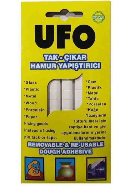 Tak Çıkar Ufo Hamur Yapıştırıcı 35GR. - Ufo Sökülebilir, Tekrar Kullanılabilir Hamur Yapıştırıcı Patafix 35 Gr.