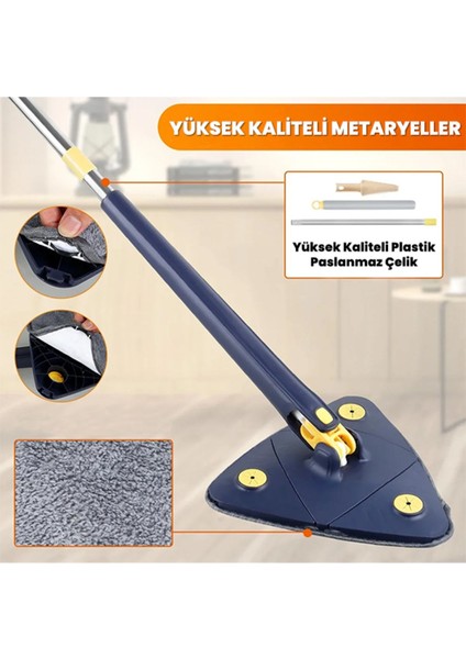 Üçgen mop, 360 döner paspas, mikrofiber yedek, teleskopik sap, cam ve zemin temizliği