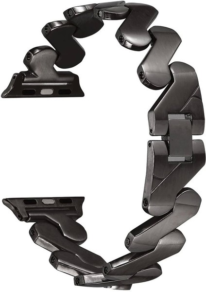 Apple Watch Uyumlu 7 8 9 45MM Kordon Metal Kıvrımlı Desenli Parlak Çelik Krd-80 fırsatları