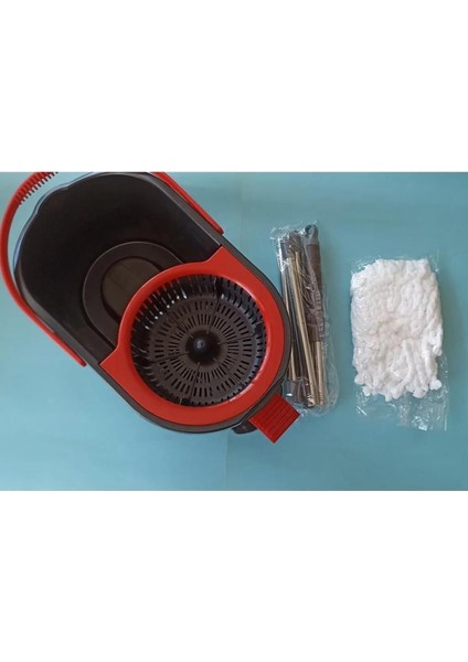 Otomatik Pedallı Dönerli Mop Seti Kova Sap Mafsallı Kapak Mikrofiber Ultra Güçlü Temizlik Mop Seti