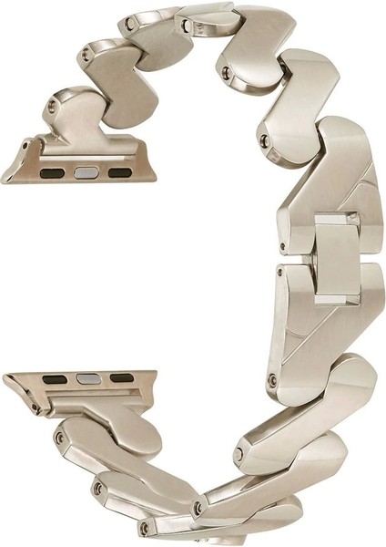 Apple Watch Uyumlu 7 8 9 45MM Kordon Metal Kıvrımlı Desenli Parlak Çelik Krd-80 fırsatları