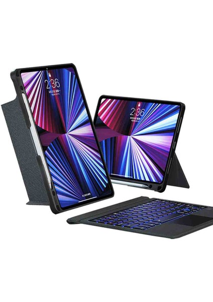 Apple Ipad Pro 11 2024 M4 Çipli Case Klavye Mag Touchpad Klavyeli Standlı Kılıf A2836 A2837