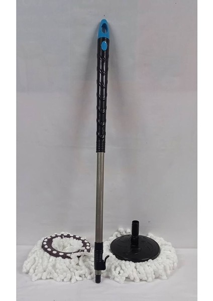Renkli yedek sap ve 2 adet mop temizlik seti, kovalarla uyumlu, kullanışlı ve renkli