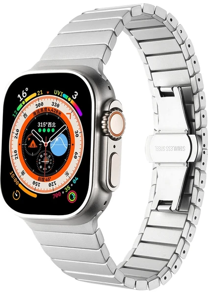 Apple Watch Uyumlu 42MM 44MM Kordon Krd-79 Metal Strap Kayış