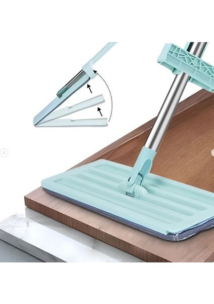 Turkuaz, bej, beyaz pratik mikrofiber paspas seti, kendinden sıkmalı, yer ve duvar temizliği modelleri