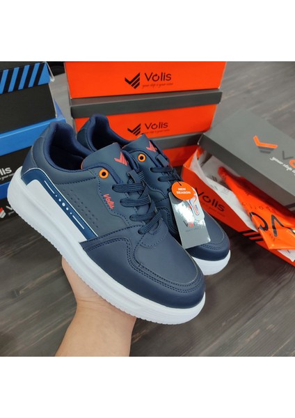 Erkek Lacivert Bağcıklı Memory Foam Hafızalı Taban Sneaker Spor Ayakkabı 23557