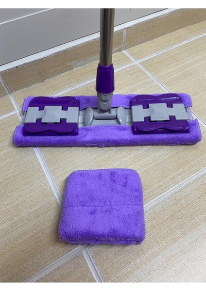 (1 Adet Yedek Bez Hediye) Mikrofiber Mandallı Mop. Yer,duvar,fayans ve Yüzey Temizlik Mop