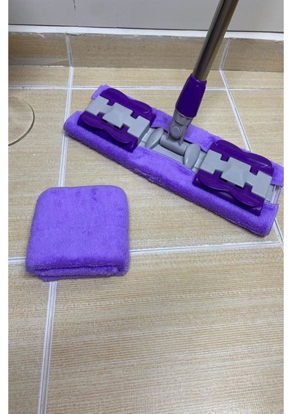 (1 Adet Yedek Bez Hediye) Mikrofiber Mandallı Mop. Yer,duvar,fayans ve Yüzey Temizlik Mop