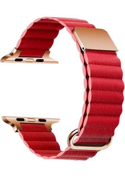 Apple Watch Uyumlu 42MM 44MM Deri Kordon Lüks Tasarım Krd-78