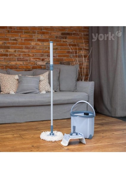 İki başlıklı ıslak ve kuru döner mop temizlik seti, pratik ve kullanışlı temizlik aracı