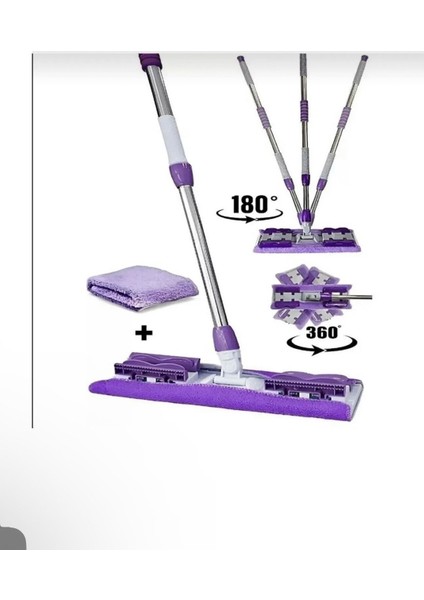 Mor Yedek Bezli Mikro Fiber Temizlik Mop Seti, Duvar ve Yer Temizliği İçin Ideal fiyatları
