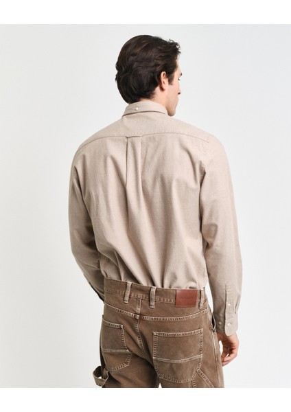 Erkek Bordo Regular Fit Düğmeli Yaka Gömlek 3230218.638