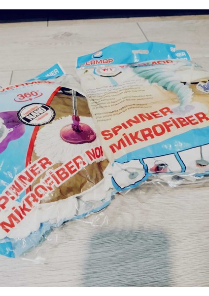 Yumuşak mikrofiber spinner mop, kolay temizlik ve parlaklık sağlar, yedek ve beyaz renk fırsatları
