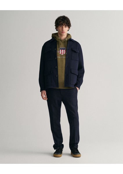 Erkek Yeşil Regular Fit Kapüşonlu Logolu Sweatshirt 2047082.301