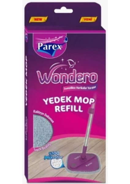 Gri Renk Wondero Yedek Paspas Mop, Dayanıklı Temizlik Aksesuarı