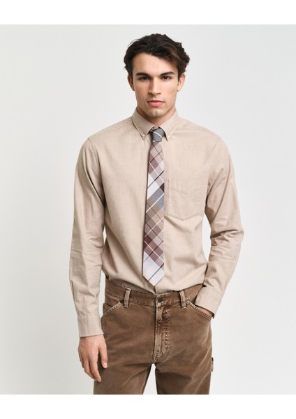 Erkek Bordo Regular Fit Düğmeli Yaka Gömlek 3230218.638