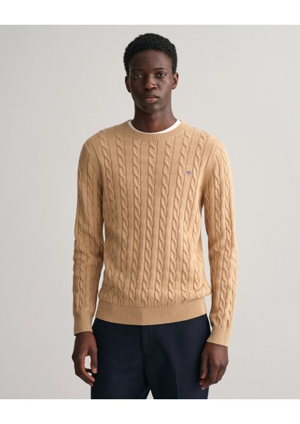 Erkek Kahverengi Regular Fit Bisiklet Yaka Kazak 8050601.296