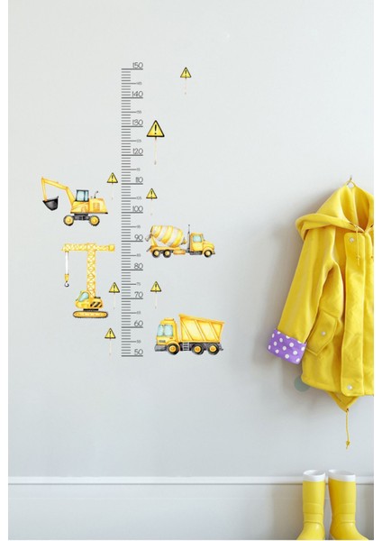 Çocuklar İçin Renkli İş Makinesi Boy Ölçer Duvar Sticker 1001 Parça fiyatları