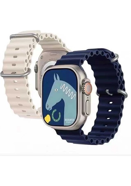 Apple Watch Uyumlu 42MM 44MM Metal Toka Silikon Kordon Premium Ocean