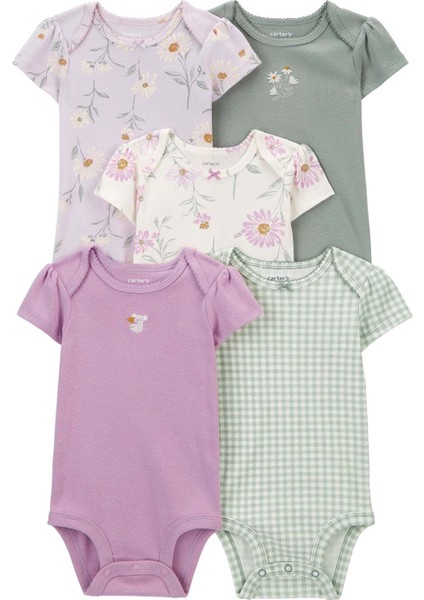 Kız Bebek Kısa Kollu Body 5'li Paket
