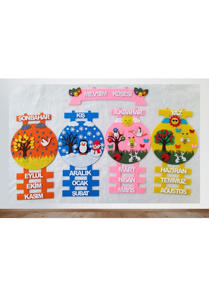 Mevsim Şeridi Köşesi Panosu(Keçeden Eğitim Materyali) MS05