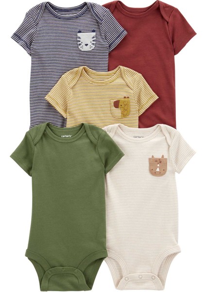 Erkek Bebek Kısa Kollu Body 5'li Paket