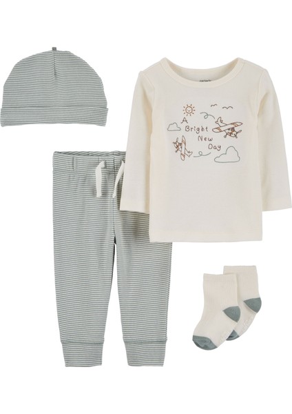 Erkek Bebek Alt Üst Set 4'lü Paket