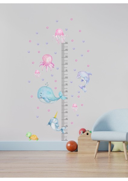 Çocuk odası dekor sticker seti, şeffaf ve renkli, 5+ parça, turuncu tasarım modelleri