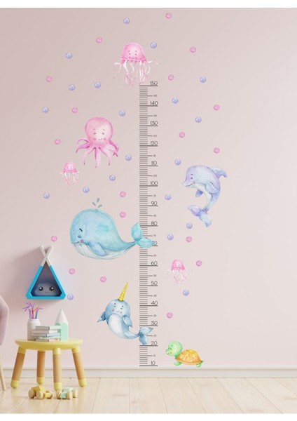 Çocuk odası dekor sticker seti, şeffaf ve renkli, 5+ parça, turuncu tasarım fırsatları