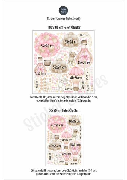 Yumuşak pembe bej tonlarda 5+ parça renkli uçan balonlar çocuk odası süsleri modelleri